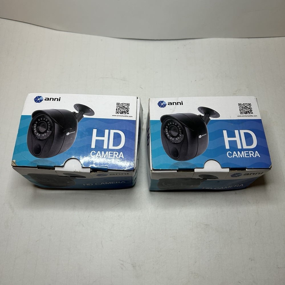 Anni HD Security Cameras Set Of 2 Black DC 12V AN-201I